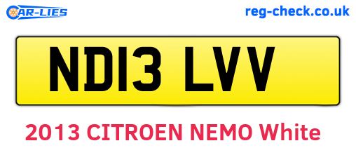 ND13LVV are the vehicle registration plates.