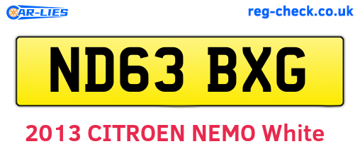 ND63BXG are the vehicle registration plates.