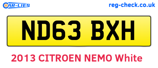 ND63BXH are the vehicle registration plates.