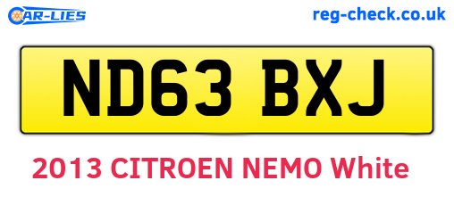 ND63BXJ are the vehicle registration plates.