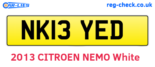 NK13YED are the vehicle registration plates.