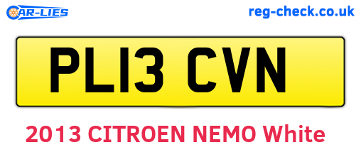 PL13CVN are the vehicle registration plates.