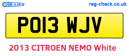 PO13WJV are the vehicle registration plates.