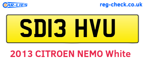 SD13HVU are the vehicle registration plates.