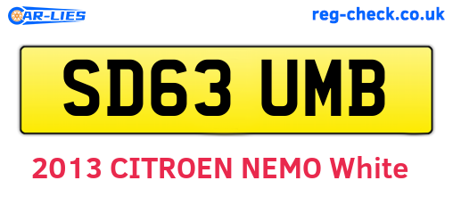 SD63UMB are the vehicle registration plates.