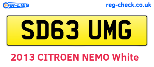 SD63UMG are the vehicle registration plates.