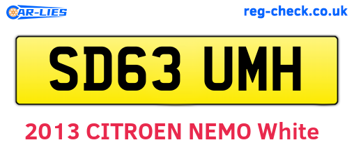 SD63UMH are the vehicle registration plates.