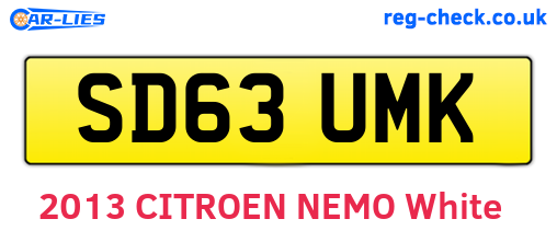 SD63UMK are the vehicle registration plates.