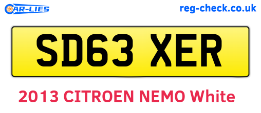 SD63XER are the vehicle registration plates.