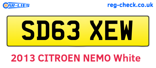 SD63XEW are the vehicle registration plates.