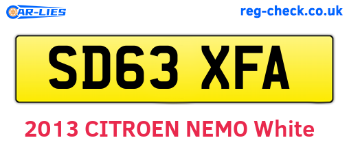 SD63XFA are the vehicle registration plates.