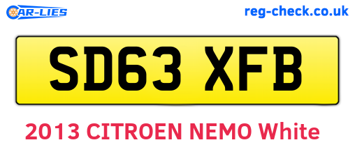 SD63XFB are the vehicle registration plates.