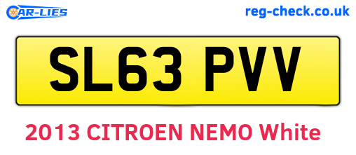 SL63PVV are the vehicle registration plates.