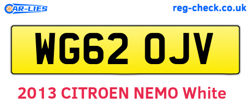 WG62OJV are the vehicle registration plates.