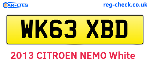 WK63XBD are the vehicle registration plates.