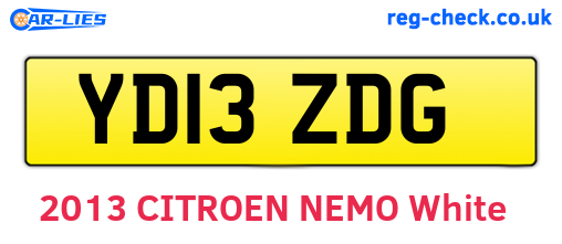 YD13ZDG are the vehicle registration plates.