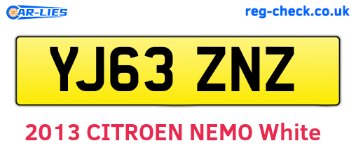 YJ63ZNZ are the vehicle registration plates.