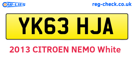 YK63HJA are the vehicle registration plates.
