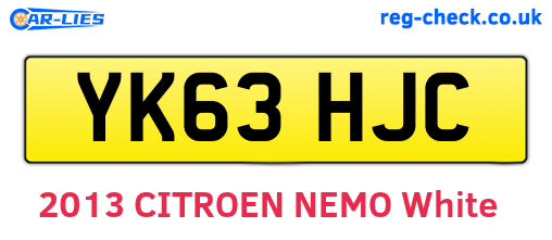 YK63HJC are the vehicle registration plates.