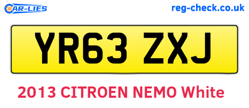YR63ZXJ are the vehicle registration plates.