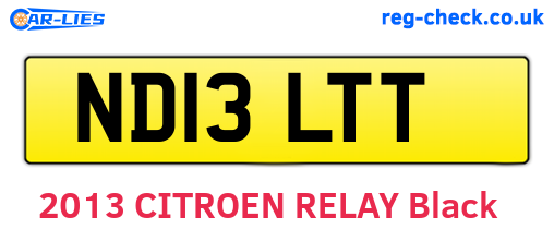 ND13LTT are the vehicle registration plates.