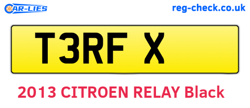 T3RFX are the vehicle registration plates.