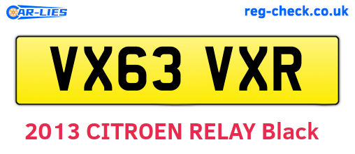 VX63VXR are the vehicle registration plates.