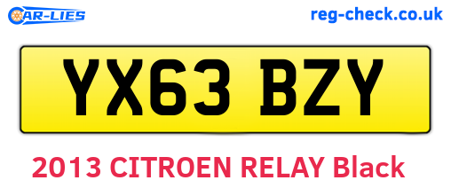 YX63BZY are the vehicle registration plates.