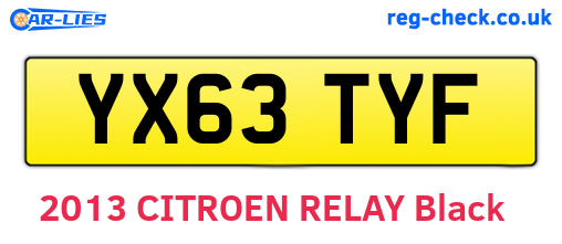 YX63TYF are the vehicle registration plates.