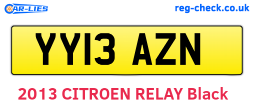 YY13AZN are the vehicle registration plates.
