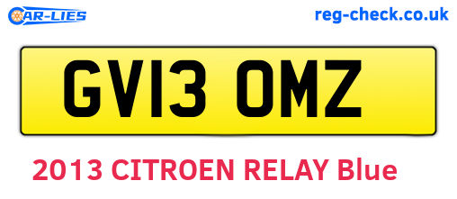 GV13OMZ are the vehicle registration plates.