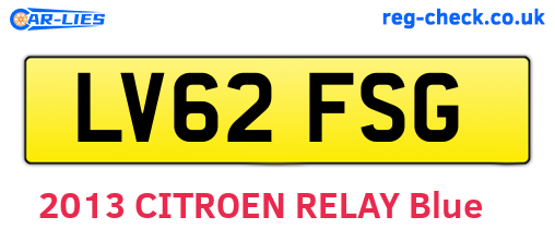 LV62FSG are the vehicle registration plates.