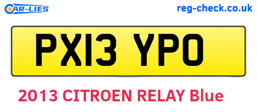 PX13YPO are the vehicle registration plates.