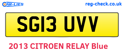 SG13UVV are the vehicle registration plates.