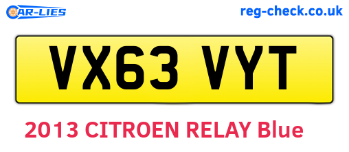 VX63VYT are the vehicle registration plates.