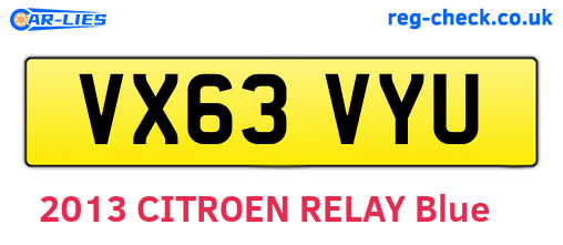 VX63VYU are the vehicle registration plates.
