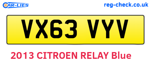 VX63VYV are the vehicle registration plates.