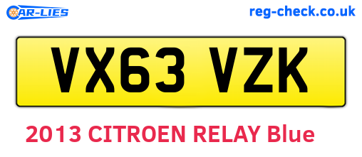 VX63VZK are the vehicle registration plates.
