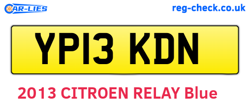 YP13KDN are the vehicle registration plates.