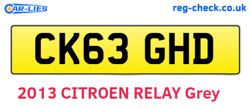 CK63GHD are the vehicle registration plates.