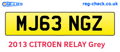 MJ63NGZ are the vehicle registration plates.