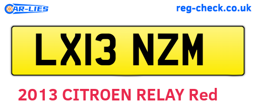 LX13NZM are the vehicle registration plates.
