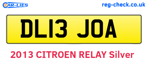 DL13JOA are the vehicle registration plates.