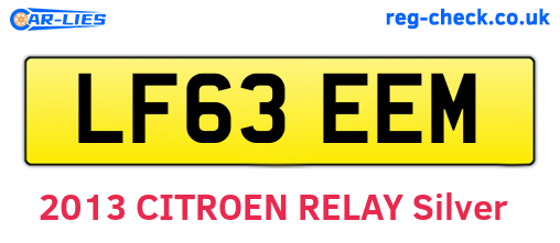 LF63EEM are the vehicle registration plates.