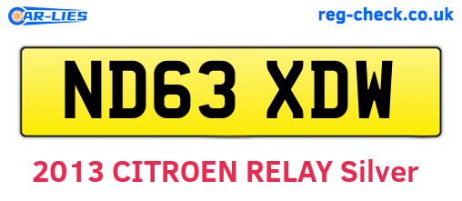 ND63XDW are the vehicle registration plates.
