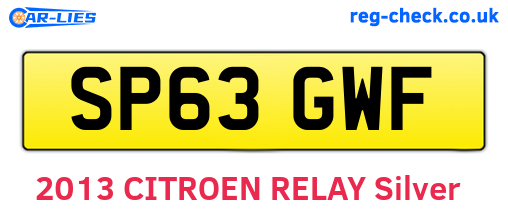 SP63GWF are the vehicle registration plates.