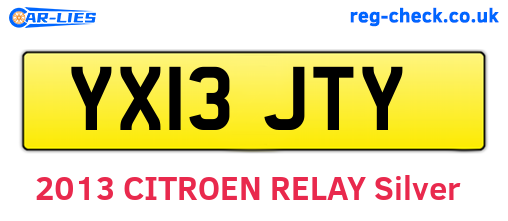 YX13JTY are the vehicle registration plates.