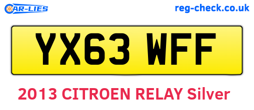 YX63WFF are the vehicle registration plates.