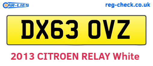 DX63OVZ are the vehicle registration plates.