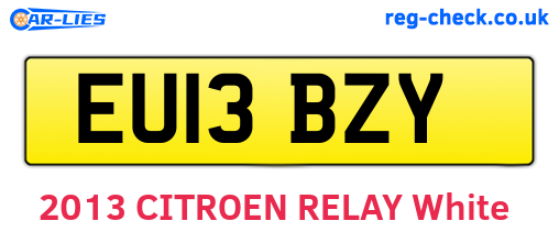 EU13BZY are the vehicle registration plates.